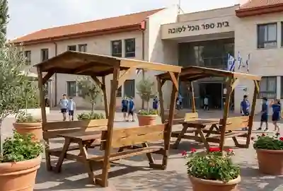 שולחן קקל עם גג לבית ספר