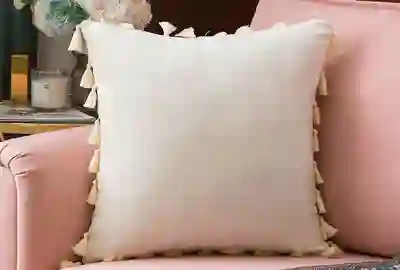 כרית נוי ברקמה כחולה לסלון