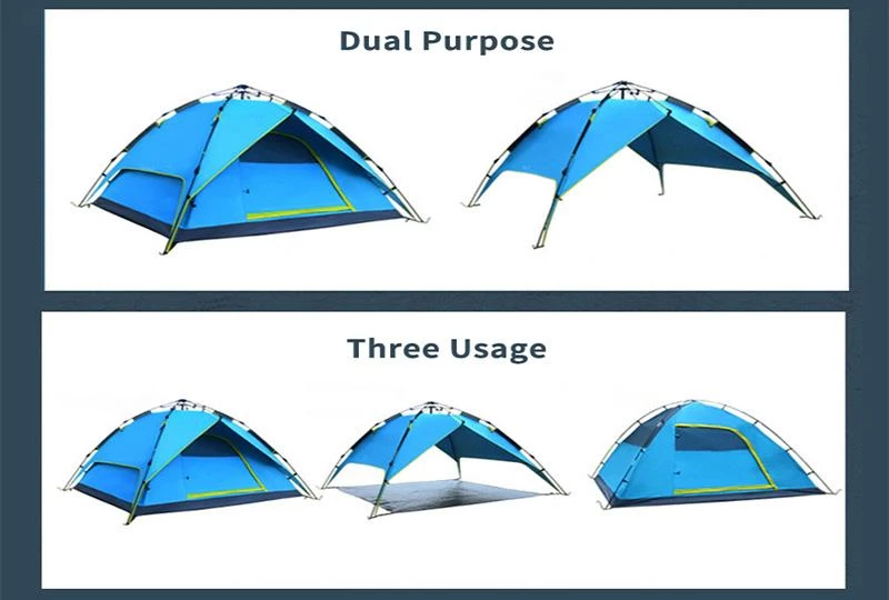 אוהל עם שלושה מצבי שימוש